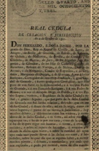 Real Célula de los Reyes Católicos Fechada el 2 de Octubre de 1501.